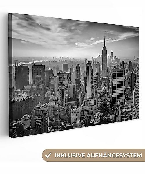 OneMillionCanvasses® Leinwandbild Architektur - Schwarz und weiß - Stadt - günstig online kaufen