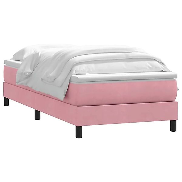 vidaXL Boxspringbett mit Matratze Rosa 80x220 cm Samt 3315950 günstig online kaufen