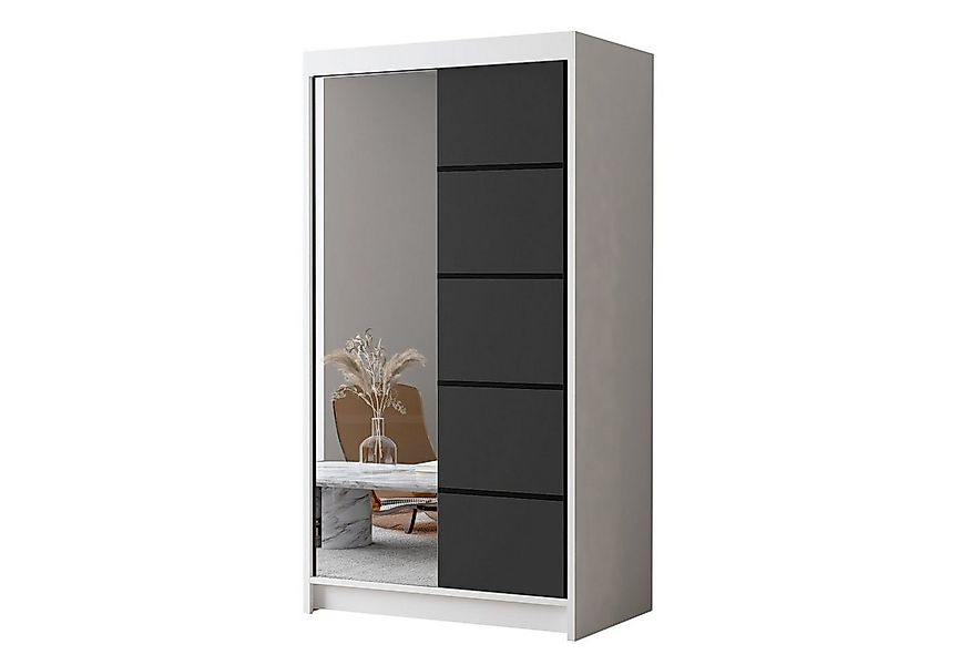 Sofnet Kleiderschrank Letto III (mit Spiegel, Schiebetüren und Kleiderstang günstig online kaufen