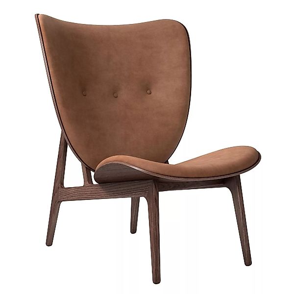 NORR 11 - Elephant Lounge Sessel Leder dunkel gebeizte Eiche - rost/Sitzflä günstig online kaufen