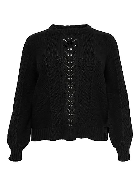ONLY Detailreicher Curvy- Pullover Damen Schwarz günstig online kaufen