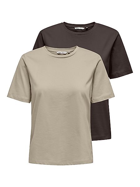 ONLY Kurzarmshirt "ONLONLY – Doppelpack T-Shirts für Alltag und Freizeit" P günstig online kaufen