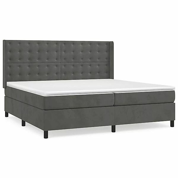 vidaXL Boxspringbett mit Matratze Dunkelgrau 200x200 cm Samt1368928 günstig online kaufen