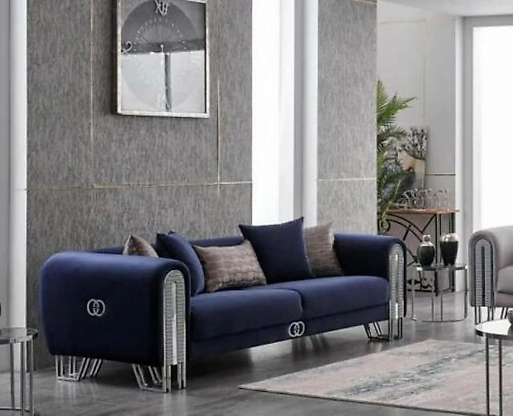 JVmoebel 3-Sitzer Couch Polster Möbel Wohnzimmer Couchen Blaue 240cm Dreisi günstig online kaufen