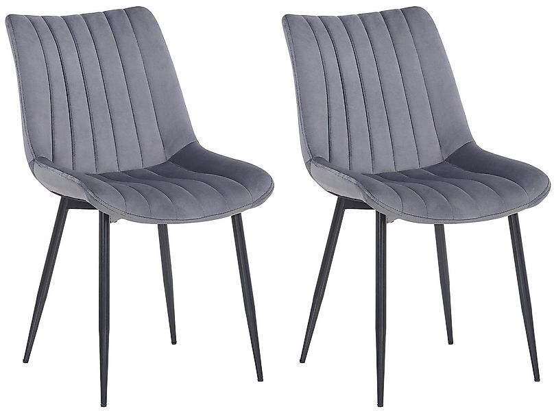 CLP Esszimmerstuhl Rahden Samt (2er Set, 2 St), Metall-Gestell, gepolstert günstig online kaufen