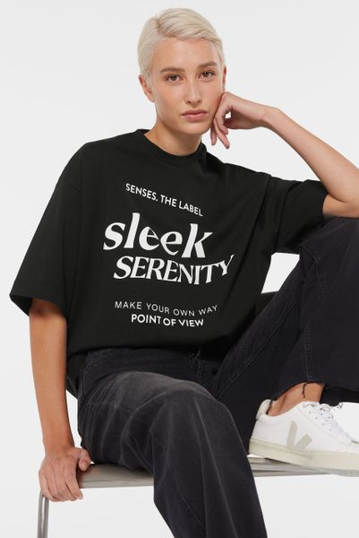 SENSES.THE LABEL Rundhalsshirt aus Baumwolle günstig online kaufen