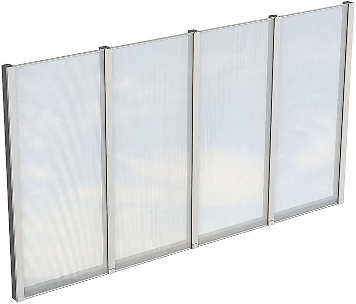 Skan Holz Seitenwand m. Polycarbonatplatten (FS) 355 x 200 cm Fichte Grau günstig online kaufen