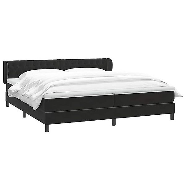 vidaXL Bett Boxspringbett mit Matratzen Schwarz 180x210 cm Samt günstig online kaufen