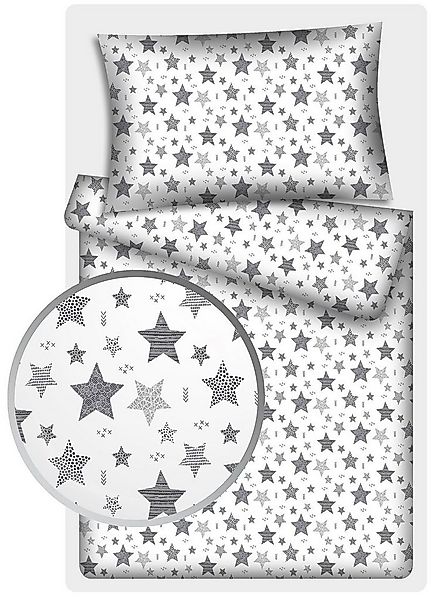 KiGATEX Kinderbettwäsche Stars Vario, 100% Baumwolle, 40x60 cm/100x135 cm günstig online kaufen