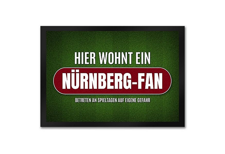 speecheese Fußmatte Hier wohnt ein Nürnberg Fan Fußmatte mit Rasen Motiv Fu günstig online kaufen