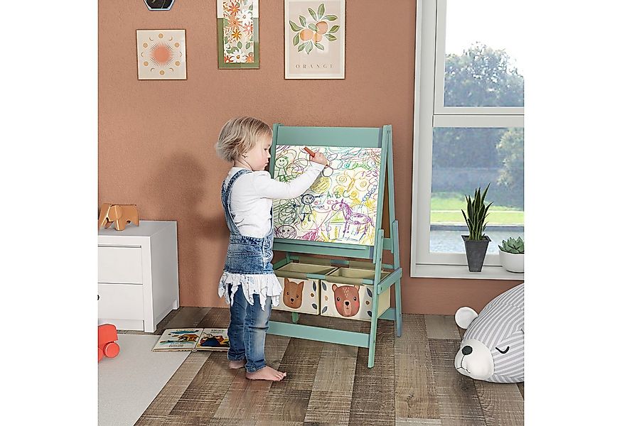AIYAPLAY Tafel Kindertafel, 3 in 1 Kinder Staffelei, Doppelseitig, (Standta günstig online kaufen