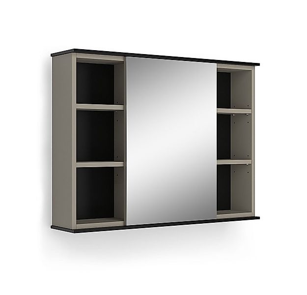 Vicco Badezimmerspiegelschrank Joli, Greige/Schwarz, 80 x 60 cm mit Spiegel günstig online kaufen