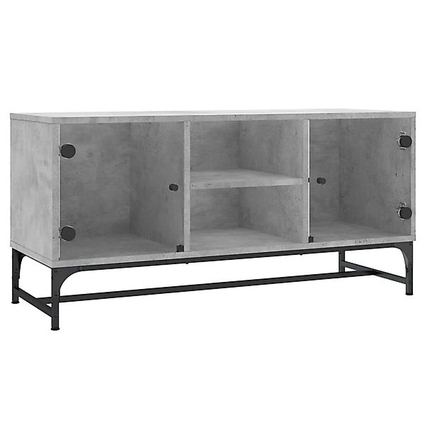 vidaXL TV-Schrank mit Glastüren Betongrau 102x37x50 cm 836535 günstig online kaufen