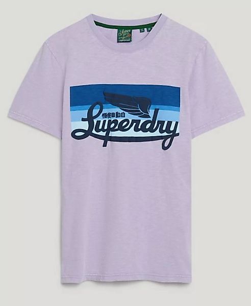 Superdry T-Shirt CALI STRIPED LOGO T SHIRT Light Lavender Purple Slub günstig online kaufen