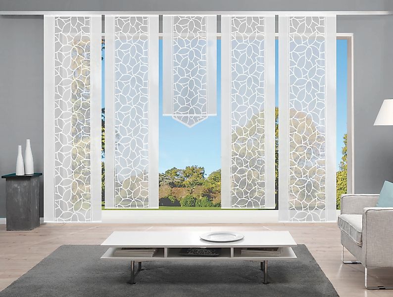 HOME WOHNIDEEN Schiebegardine "JENNA" Klettband 5 Stk. tlg. Schiebevorhang günstig online kaufen