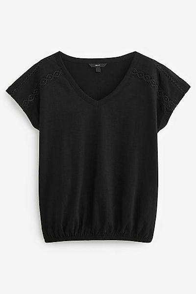 Next T-Shirt Top mit V-Ausschnitt und Ballonsaum – Petite (1-tlg) günstig online kaufen