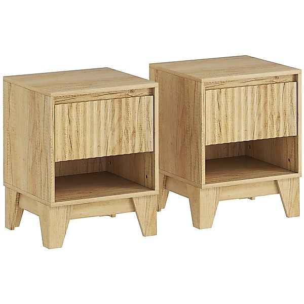 HOMCOM Set von 2 schmalen Nachttischen, Beistelltisch mit offenem Fach und günstig online kaufen