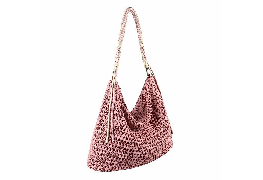 ITALYSHOP24 Schultertasche DAMEN TASCHE Boho Shopper Strohtasche Hobo Gefle günstig online kaufen