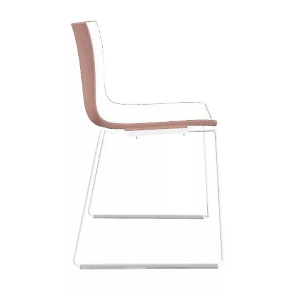 Arper - Catifa 46 0278 Stuhl zweifarbig Kufe weiß - weiß/rosé/Außenschale g günstig online kaufen