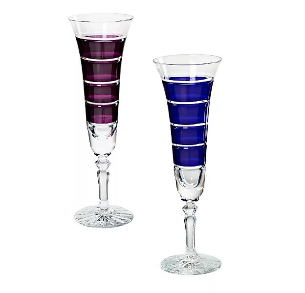 Sektglas Sektkelch Champagnerglas Handgeschliffen Blau Kristall Glas 140 ml günstig online kaufen