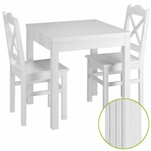 Erst-Holz® Esszimmergruppe mit Tisch und 2 Stühle Kiefer Massivholz waschwe günstig online kaufen