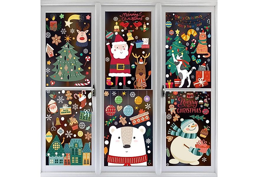 FELIXLEO Fensterdekoration Weihnachts-Fensteraufkleber, Fensteraufkleber, D günstig online kaufen