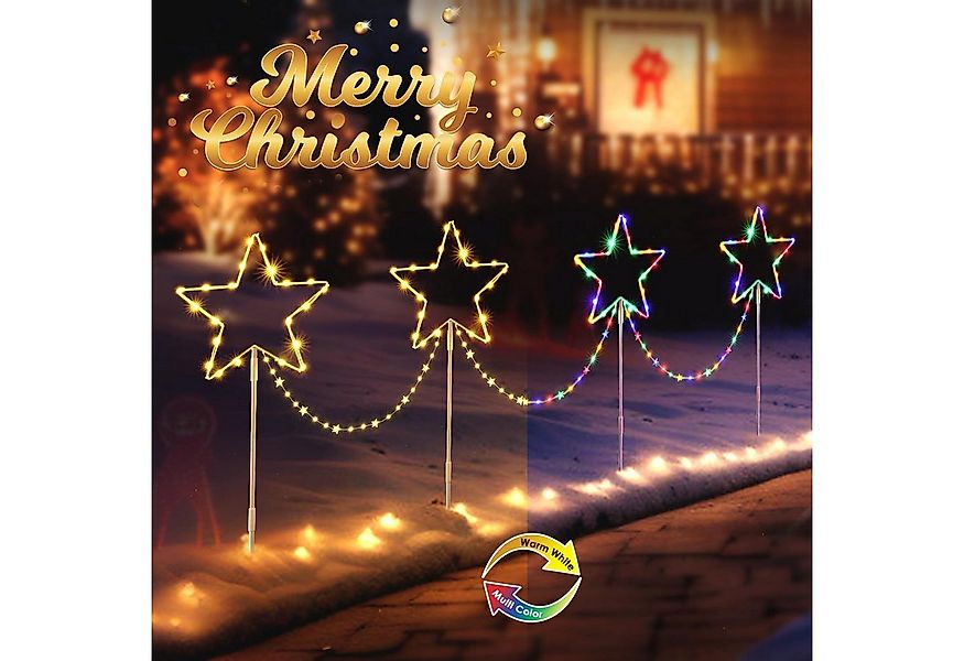 Elegear Lichterkette Weihnachtsdeko LED Sternlichter 4er Set mit Erdspieß u günstig online kaufen