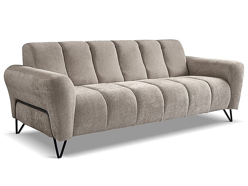 Beautysofa Sofa mit Metallbeine in schwarzer VOLARE, 3-Sitzer, viele Farbva günstig online kaufen