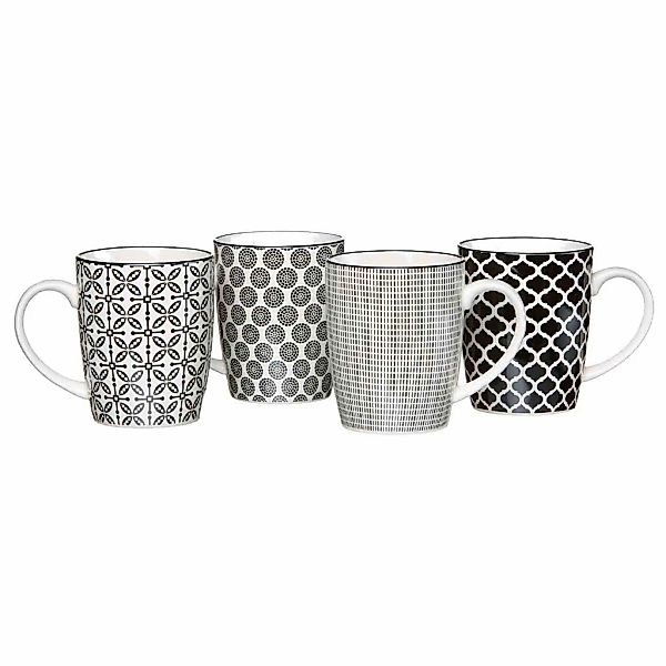 Ritzenhoff & Breker Becher "Kaffeebecher Takeo 350 ml 4er Set schwarz-weiß" günstig online kaufen