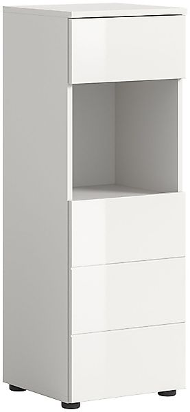 xonox.home Hochschrank Weiß Hochglanz Melamin Modern günstig online kaufen