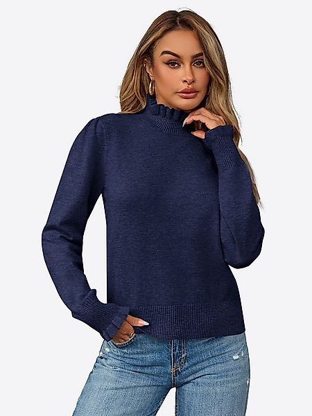 Imily Bela Sweater Damen Lässige Pullover mit Rüschen Besatzung (Packung, 1 günstig online kaufen