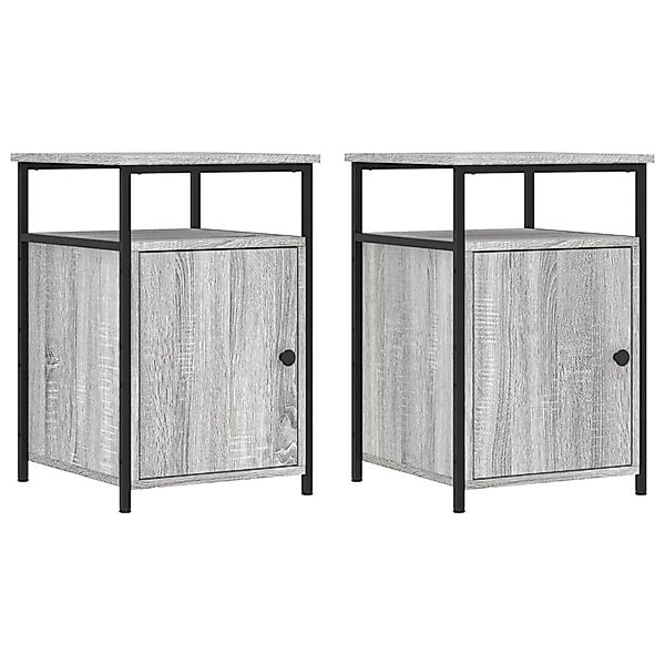 vidaXL Nachttische 2 Stk Grau Sonoma 40x42x60 cm Holzwerkstoff Modell 2 günstig online kaufen