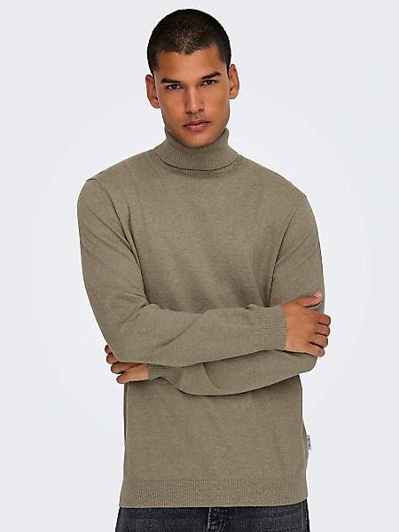 ONLY & SONS Stehkragenpullover "ONSLOUI REG 12 MEL ROLL KNIT NOOS" günstig online kaufen