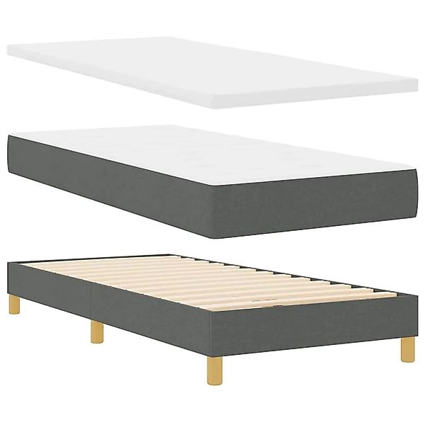vidaXL Boxspringbett mit Matratze 90x200 cm Stoff Dunkelgrau 3340137 günstig online kaufen