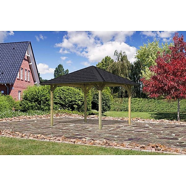 Karibu Pavillon "Cordoba" BxTxH: 357x357x297 cm, mit schwarzen Dachschindel günstig online kaufen
