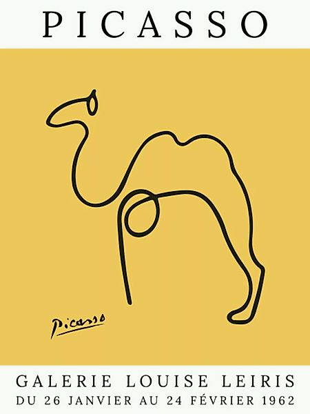 Poster / Leinwandbild - Picasso Kamel – Gelb günstig online kaufen