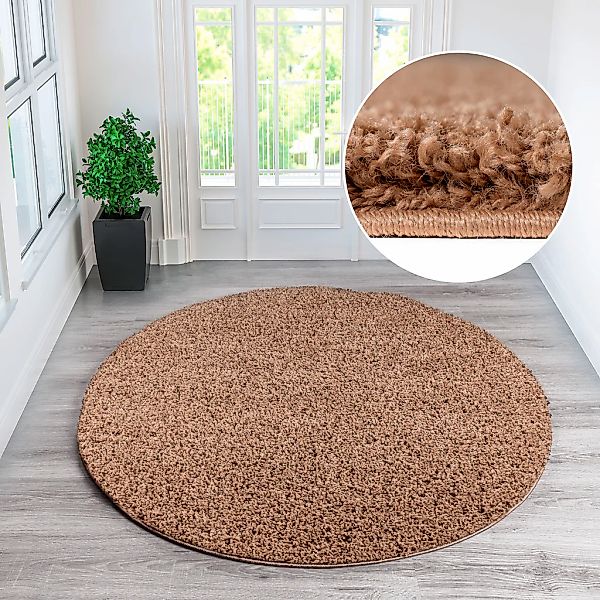 my home "Shaggy 30" rund 30 mm Höhe Teppich in Uni-Farben, besonders weich günstig online kaufen