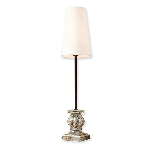 Mirabeau Tischleuchte Tischlampe Montgardin weiß/antiksilber günstig online kaufen