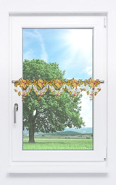 Plauener Spitze® Scheibengardine Herbstdrachen, (1 St), günstig online kaufen