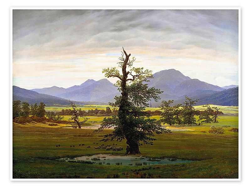Posterlounge Poster Caspar David Friedrich, Einsamer günstig online kaufen