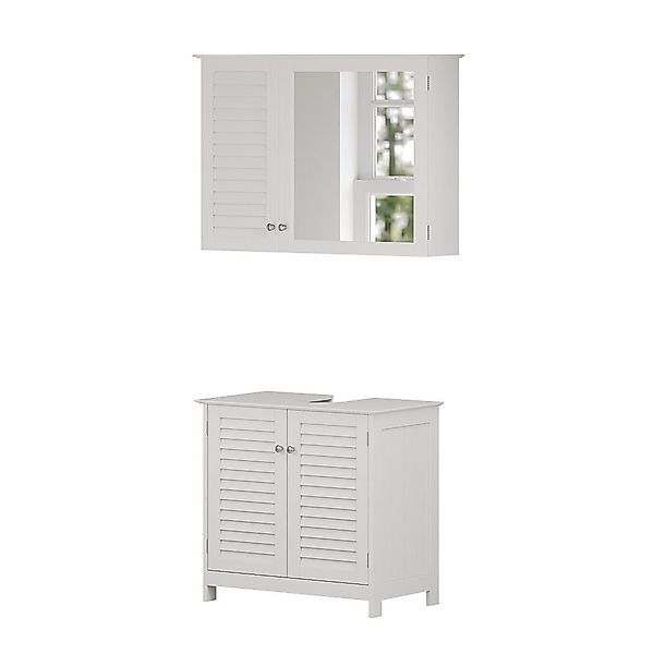 Vicco Badmöbel-Set Riad, Weiß, 2 Teile, günstig online kaufen