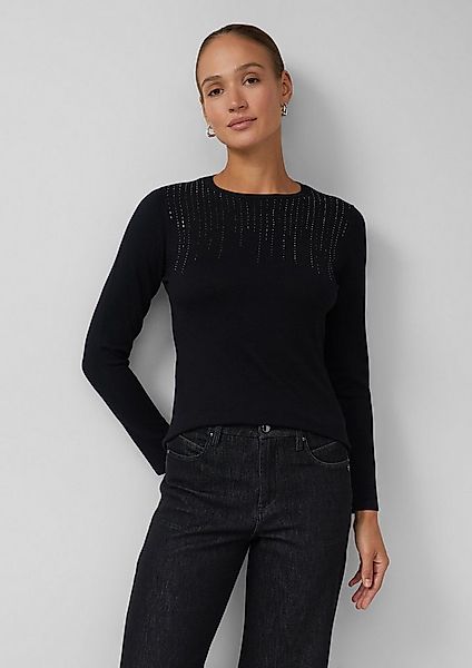 s.Oliver Longpullover Strickpullover Feinstrick-Pullover im Slim Fit mit Sc günstig online kaufen