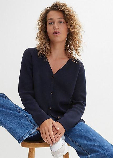 bonprix Strickjacke Loose fit, Milano Strick, Casual Stil, aus Baumwolle un günstig online kaufen