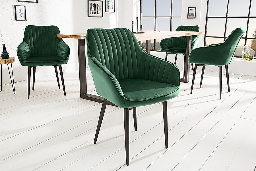 riess-ambiente Polsterstuhl TURIN smaragdgrün / schwarz (Einzelartikel, 1 S günstig online kaufen