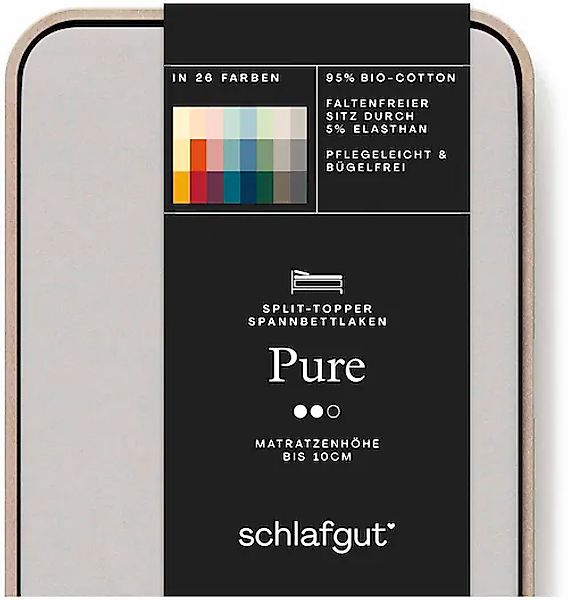 Schlafgut Spannbettlaken »Pure Split-Topper«, MADE IN GREEN by OEKO-TEX® günstig online kaufen