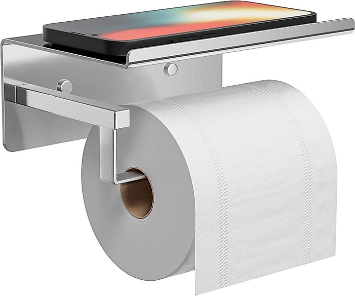 LuxusKollektion Badaccessoire-Set Toilettenpapierhalter mit Ablage Chrom günstig online kaufen