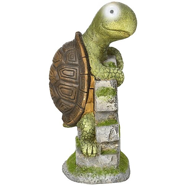 Outsunny Schildkröten-Skulptur mit LED Solarleuchte  Gartenfigur, 36,5 cm O günstig online kaufen