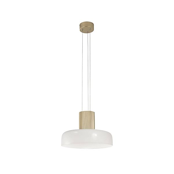 LED-Pendelleuchte Lunar, weiß/gold, Glas, CCT, dimmbar günstig online kaufen