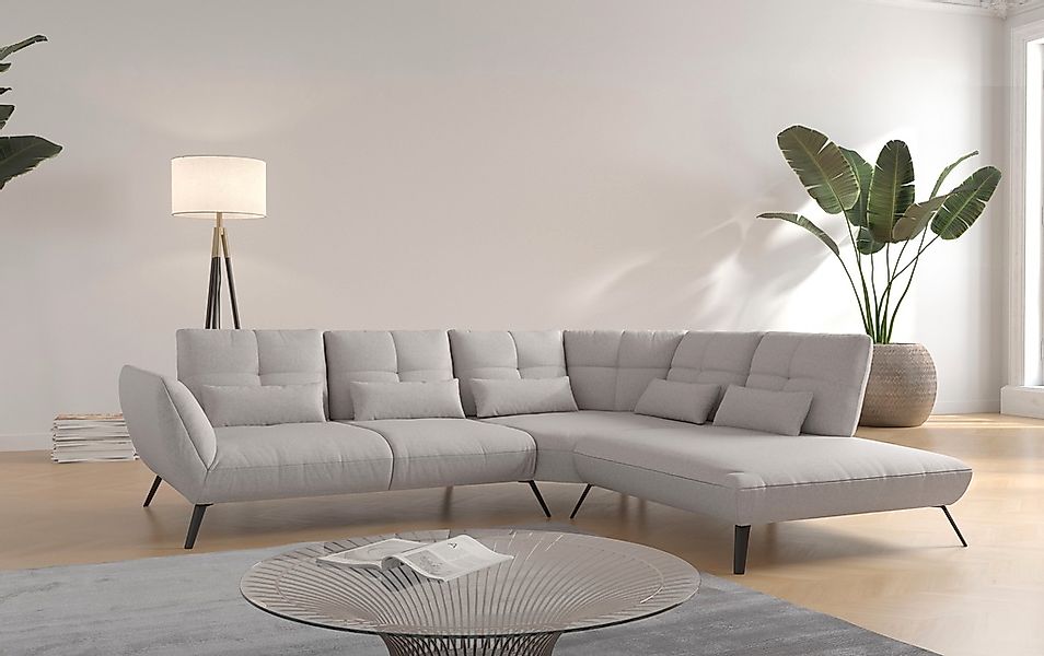 PLACES OF STYLE Ecksofa "Mikado L-Form" inkl. Sitztiefenverstellung und Arm günstig online kaufen
