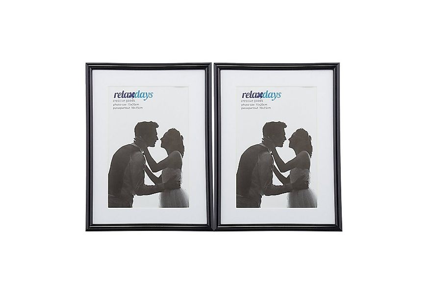 relaxdays Bilderrahmen 2er Set 15 x 20 cm, schwarz günstig online kaufen